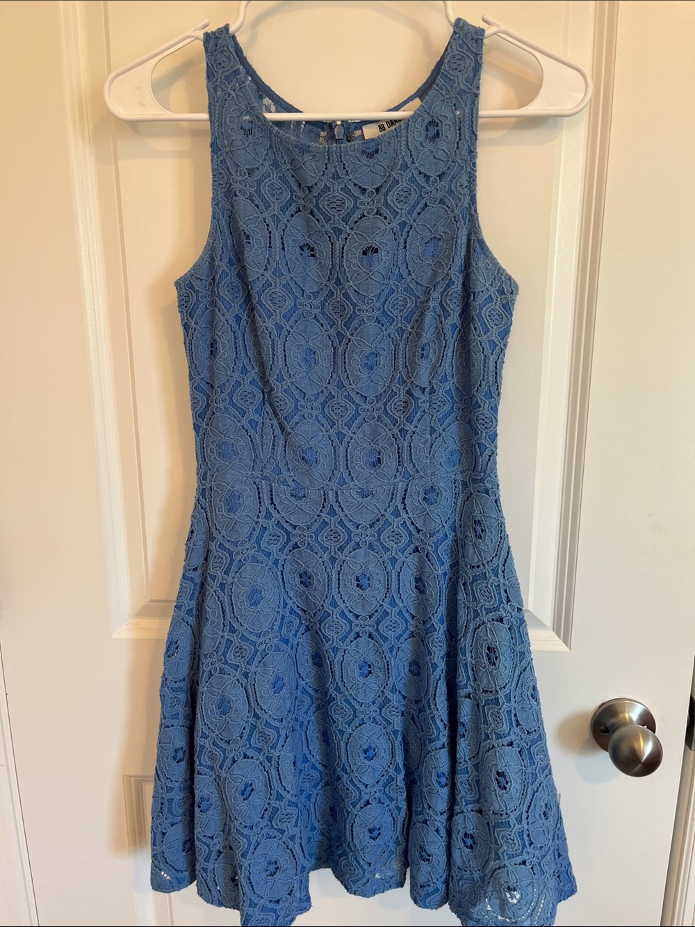 BB Dakota Blue Lace Fit-and-Flare Dress